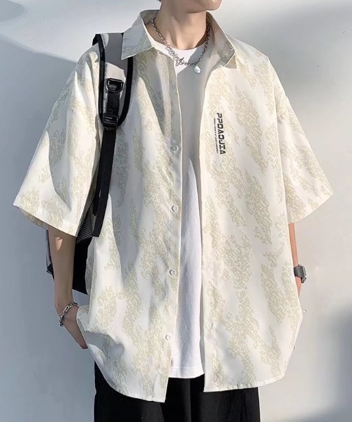 link lot(リンクロット)の「総柄ロゴプリントシャツ(シャツ/ブラウス・メンズ・ブラック/ホワイト・L/M)」の6枚目の写真