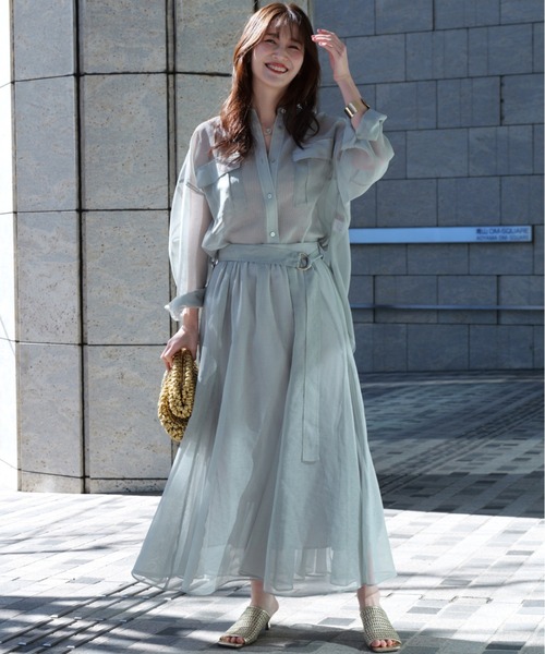 新品タグ付❤️ジャスグリッティー　リネンライクシアースカート　ベージュ　S リネンライクシアースカート（スカート）｜JUSGLITTY（ジャス