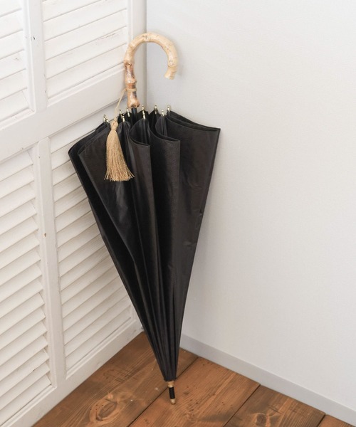 BAYFLOW（ベイフロー）の「[遮光率100%]江戸12リブショート晴雨兼用傘50cm(WEB限定)（長傘・レディース・ベージュ/ブラック/ピンク/グリーン/ホワイト/ブルー・0）」の3枚目の写真