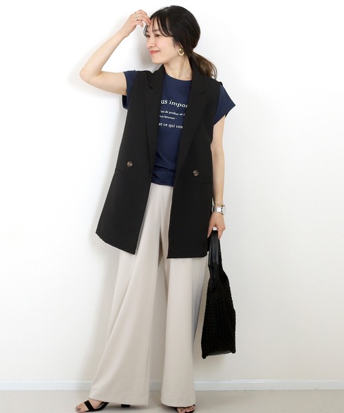 Aletta vita(アレッタビータ)の「綿天竺ロゴプリントTシャツ(Tシャツ/カットソー・レディース・ネイビー/オフホワイト・FREE)」の10枚目の写真