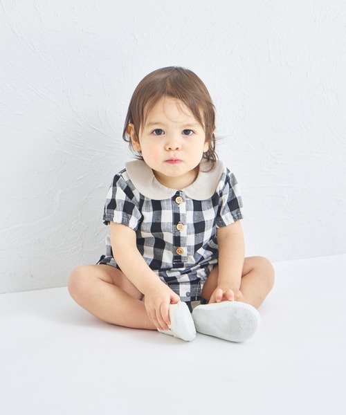 pairmanon（ペアマノン）の「【ベビー】丸襟ロンパース（ロンパース・キッズ・ブルー/ブラック/ベージュ/グリーン・80/70）」の11枚目の写真