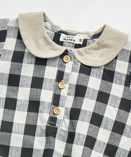 pairmanon（ペアマノン）の「【ベビー】丸襟ロンパース（ロンパース・キッズ・ブルー/ブラック/ベージュ/グリーン・80/70）」の8枚目の写真