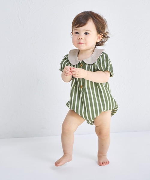 pairmanon（ペアマノン）の「【ベビー】丸襟ロンパース（ロンパース・キッズ・ブルー/ブラック/ベージュ/グリーン・80/70）」の22枚目の写真