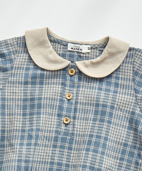 pairmanon（ペアマノン）の「【ベビー】丸襟ロンパース（ロンパース・キッズ・ブルー/ブラック/ベージュ/グリーン・80/70）」の13枚目の写真