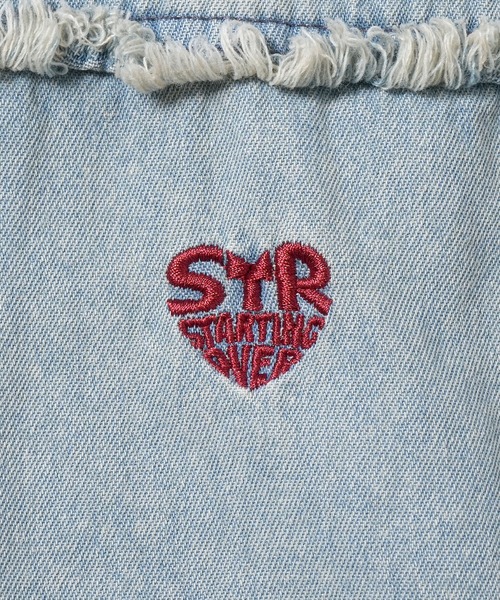 Starting Over（スターティングオーバー）の「Fringe denim sleeveless hoodie/フリンジデニム ノースリーブ パーカー ベスト（ベスト・メンズ・ブラック/ブルー・L/M）」の10枚目の写真