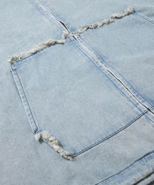 Starting Over（スターティングオーバー）の「Fringe denim sleeveless hoodie/フリンジデニム ノースリーブ パーカー ベスト（ベスト・メンズ・ブラック/ブルー・L/M）」の12枚目の写真