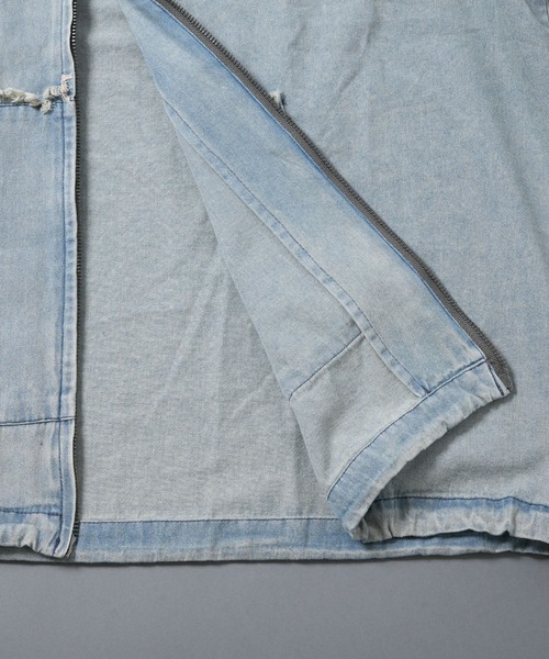 Starting Over（スターティングオーバー）の「Fringe denim sleeveless hoodie/フリンジデニム ノースリーブ パーカー ベスト（ベスト・メンズ・ブラック/ブルー・L/M）」の15枚目の写真