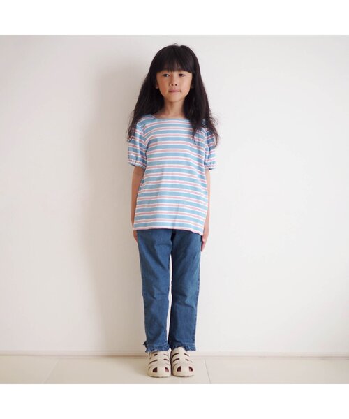 apres les cours(アプレレクール)の「【WEB限定/ジュニア対応】スクエアネックパフスリーブ半袖Tシャツ(Tシャツ/カットソー・キッズ・レッド/その他2/アイボリー/ブラック・120/110/100/90/80/140/130)」の6枚目の写真