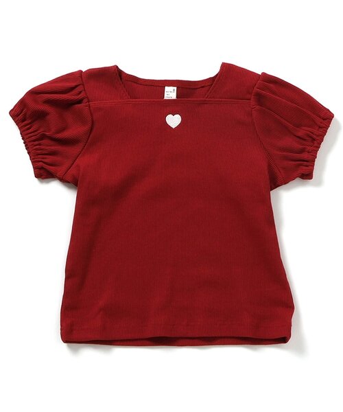 apres les cours(アプレレクール)の「【WEB限定/ジュニア対応】スクエアネックパフスリーブ半袖Tシャツ(Tシャツ/カットソー・キッズ・レッド/その他2/アイボリー/ブラック・120/110/100/90/80/140/130)」の20枚目の写真