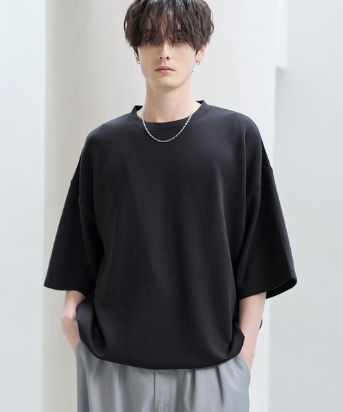 ETELIO(エテリオ)の「マルチファンクショナリーポンチドローコードTシャツ【接触冷感/抗ピリング/防シワ】(Tシャツ/カットソー・メンズ・ホワイト/ブラック/ブルーグレー/ワイン/ブラック系/ホワイト系/ライトグレー/チャコール/ネイビー/ブラック系2/ホワイト系2/その他/グレー系その他/ブルーグリーン/ブラック系その他/ホワイト系その他2/ブラック系その他2/ホワイト系その他・S/M/L/XL/XS)」の19枚目の写真