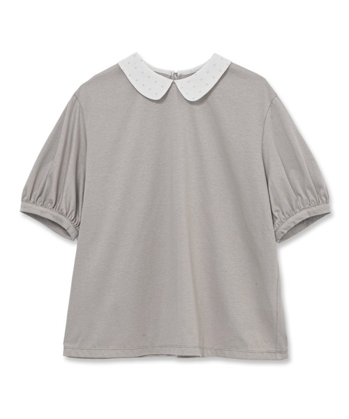 tシャツ ジョーゼット ショート スリーブ プルオーバー レディース ジョーゼット襟プルオーバー（Tシャツ/カットソー）｜LA MARINE