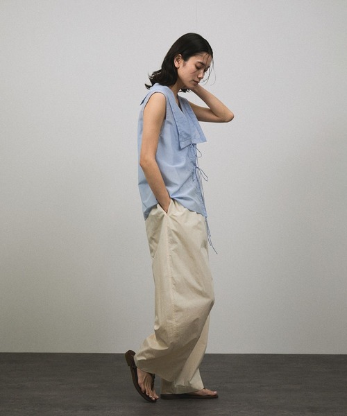 SALON adam et rope'(サロン アダム エ ロペ)の「コットンシルクジレブラウス(シャツ/ブラウス・レディース・ブラック/ホワイト/サックスブルー・FREE)」の16枚目の写真