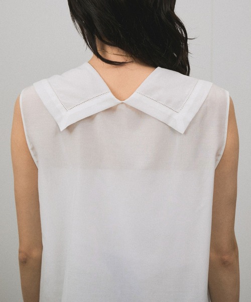 SALON adam et rope'(サロン アダム エ ロペ)の「コットンシルクジレブラウス(シャツ/ブラウス・レディース・ブラック/ホワイト/サックスブルー・FREE)」の22枚目の写真