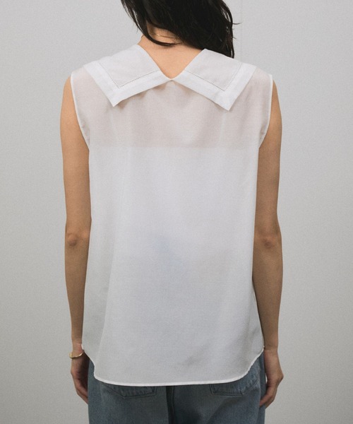 SALON adam et rope'(サロン アダム エ ロペ)の「コットンシルクジレブラウス(シャツ/ブラウス・レディース・ブラック/ホワイト/サックスブルー・FREE)」の19枚目の写真