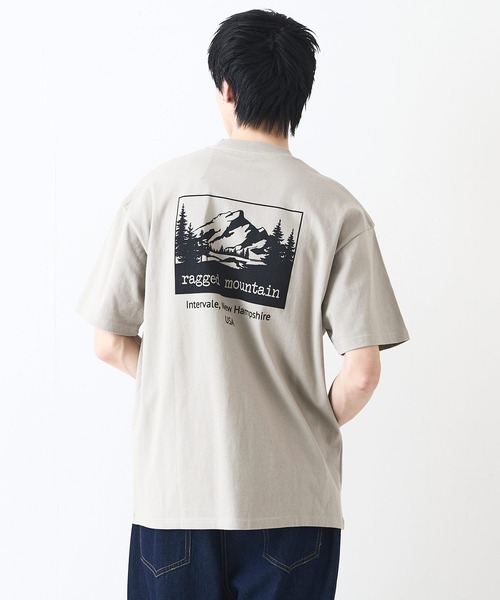 ragged mountain(ラギットマウンテン)の「【RAGGED MOUNTAIN:ラギットマウンテン】バックプリントTシャツ 半袖 オーバーサイズ(Tシャツ/カットソー・メンズ・ホワイト/ブラック/グレイッシュブルー/パープル/ベージュ/ブラウン/ネイビー・MEDIUM/LARGE/X-LARGE)」の4枚目の写真