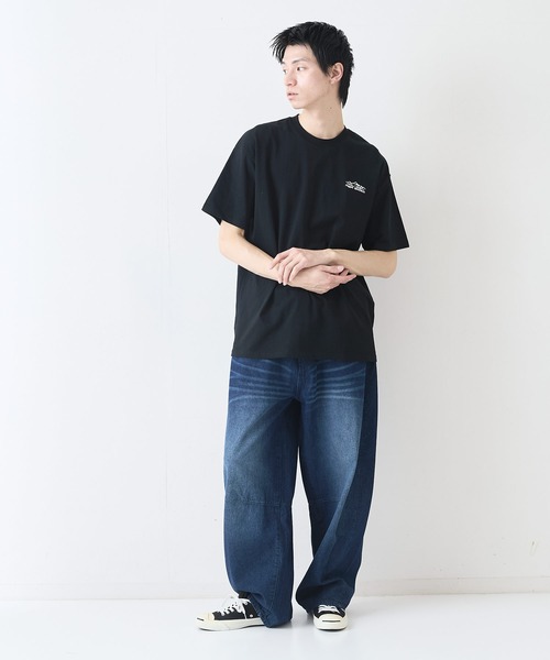 ragged mountain(ラギットマウンテン)の「【RAGGED MOUNTAIN:ラギットマウンテン】バックプリントTシャツ 半袖 オーバーサイズ(Tシャツ/カットソー・メンズ・ホワイト/ブラック/グレイッシュブルー/パープル/ベージュ/ブラウン/ネイビー・MEDIUM/LARGE/X-LARGE)」の14枚目の写真