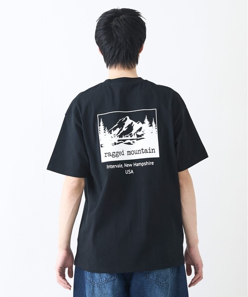 ragged mountain(ラギットマウンテン)の「【RAGGED MOUNTAIN:ラギットマウンテン】バックプリントTシャツ 半袖 オーバーサイズ(Tシャツ/カットソー・メンズ・ホワイト/ブラック/グレイッシュブルー/パープル/ベージュ/ブラウン/ネイビー・MEDIUM/LARGE/X-LARGE)」の17枚目の写真
