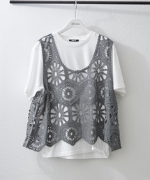 カギ針ベスト+Tシャツ