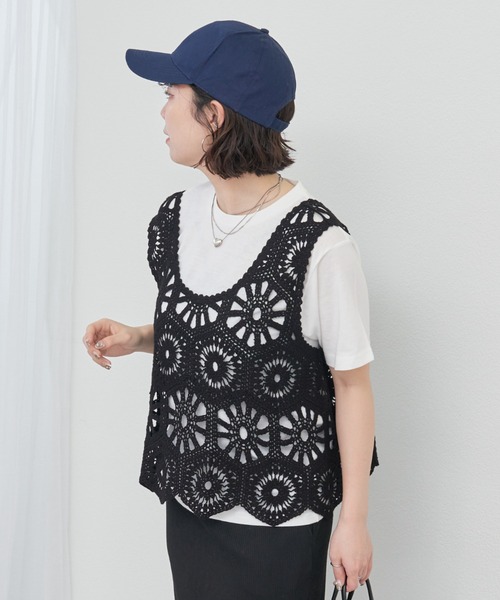 beardsley カギ針 ベスト ニット セール】カギ針ベスト+Tシャツ（ニット/セーター）｜Remind me