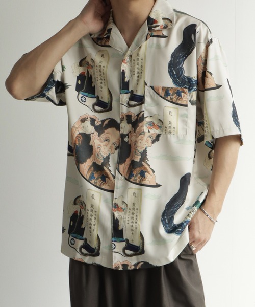 Hokusai Kathushika オーバーサイズ開襟シャツ（シャツ/ブラウス