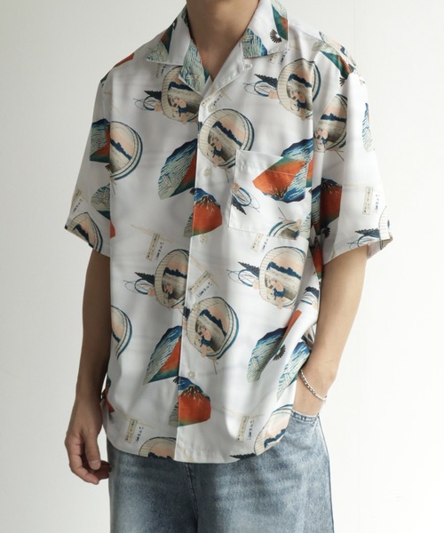 Hokusai Kathushika オーバーサイズ開襟シャツ（シャツ/ブラウス