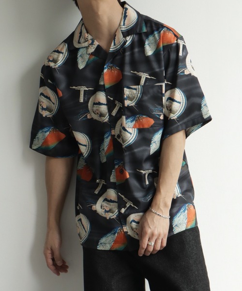 Hokusai Kathushika オーバーサイズ開襟シャツ（シャツ/ブラウス