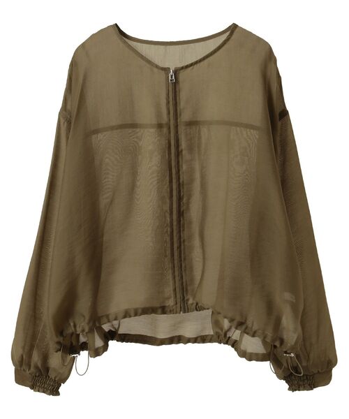 AMERICAN HOLIC(アメリカンホリック)の「ノーカラーシアーZIPブルゾン(ブルゾン・レディース・オリーブ/ブラック/ホワイト系その他2・L/M)」の21枚目の写真