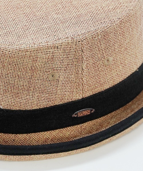 Ruben（ルーベン）の「LINEN LIKE PORKPIE HAT/リネンライク ポークパイハット（ハット・メンズ・グレー/ブラック/ベージュ/ブラウン・FREE/XL）」の12枚目の写真