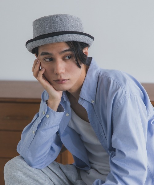 Ruben（ルーベン）の「LINEN LIKE PORKPIE HAT/リネンライク ポークパイハット（ハット・メンズ・グレー/ブラック/ベージュ/ブラウン・FREE/XL）」の16枚目の写真