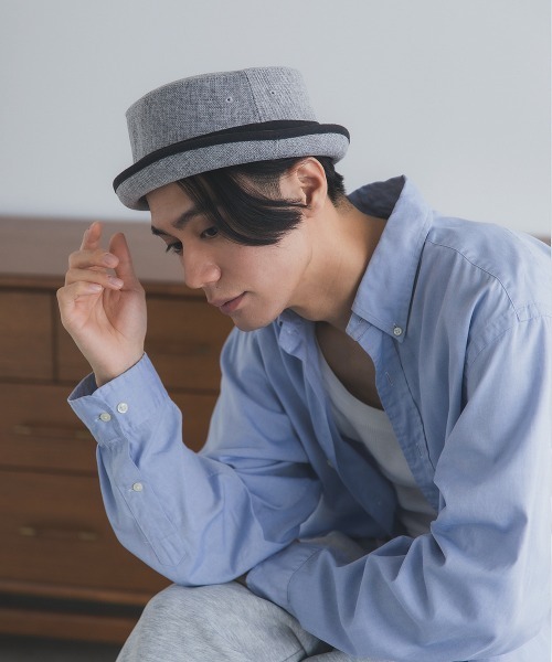 Ruben（ルーベン）の「LINEN LIKE PORKPIE HAT/リネンライク ポークパイハット（ハット・メンズ・グレー/ブラック/ベージュ/ブラウン・FREE/XL）」の17枚目の写真