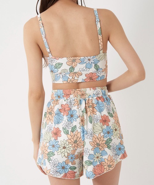 Ocean Pacific（オーシャンパシフィック）の「【OP/オーピー】レディースビキニ水着4点セット/水陸両用半袖ラッシュガード・ボードショーツ・フローラル総柄ビキニ（ラッシュガード・レディース・ミント/ベージュ/ブラック/ホワイト・MEDIUM/LARGE/X-LARGE）」の17枚目の写真