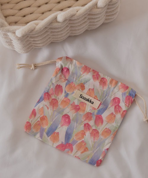 TONE SELECT GOODS（トーンセレクトグッズ）の「【resonance】水彩デザイン 花柄 マルチポーチ/巾着ポーチ（ポーチ・レディース・その他2/その他1/その他3・FREE）」の3枚目の写真