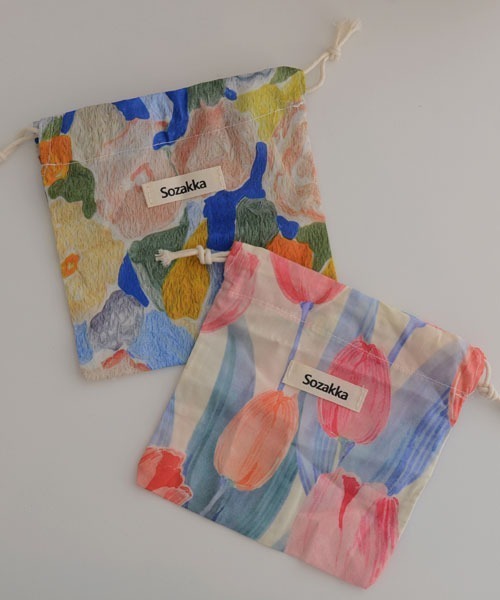 TONE SELECT GOODS（トーンセレクトグッズ）の「【resonance】水彩デザイン 花柄 マルチポーチ/巾着ポーチ（ポーチ・レディース・その他2/その他1/その他3・FREE）」の8枚目の写真