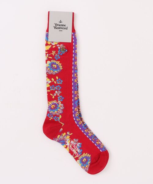 Vivienne Westwood(ヴィヴィアンウエストウッド)の「FLOWER STRIPE SOCK(ソックス/靴下・レディース・レッド系その他/ブルー系その他・SMALL)」の2枚目の写真