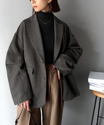classicalelf(クラシカルエルフ)の羽織るだけでキマる。袖タックヘリンボーンオーバーサイズジャケット(セットアップ可)(テーラードジャケット)