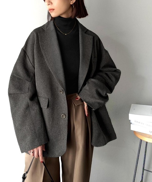 セール】羽織るだけでキマる。袖タックヘリンボーンオーバーサイズ