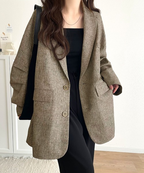 セール】羽織るだけでキマる。袖タックヘリンボーンオーバーサイズ