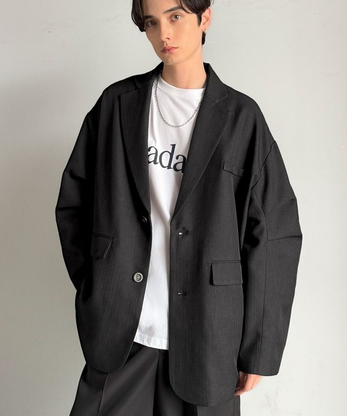 セール】羽織るだけでキマる。袖タックヘリンボーンオーバーサイズ