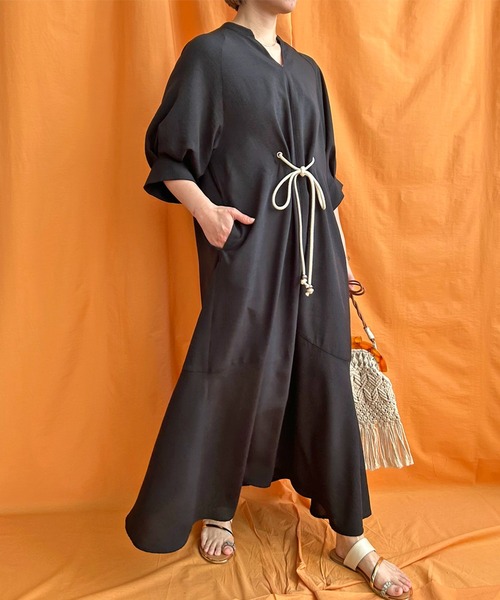 新品 Eimee Law/エイミーロウ 4TEX切替ラップパンツ ベルテッド 微配2TEXタックパンツ Eimee Law│Eimee Law