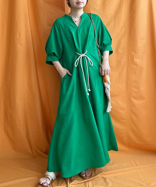 ワンピース lielie ロープベルトリネンライクワンピース LHELBIE│Eimee Law & LHELBIE