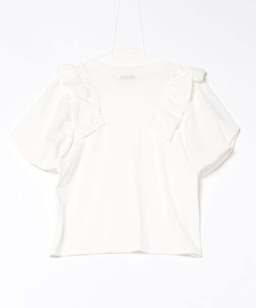 urge:(アージコロン )の「【URGE:】ショルダー フリル 異素材 半袖 カットソー(Tシャツ/カットソー・レディース・ブラック/ホワイト・X-LARGE/LARGE/MEDIUM/SMALL)」の10枚目の写真