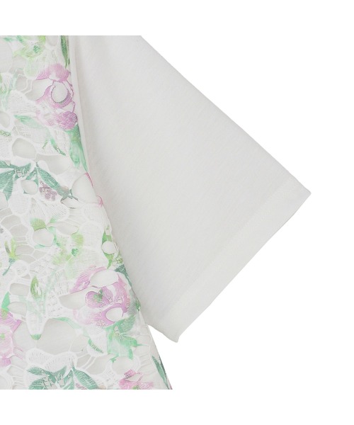 TOKYO SHIRTS(トウキョウシャツ)の「花柄レースプルオーバー 半袖(シャツ/ブラウス・レディース・ブルー/パープル/ピンク・M/L/LL)」の16枚目の写真
