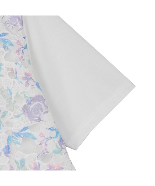 TOKYO SHIRTS(トウキョウシャツ)の「花柄レースプルオーバー 半袖(シャツ/ブラウス・レディース・ブルー/パープル/ピンク・M/L/LL)」の11枚目の写真