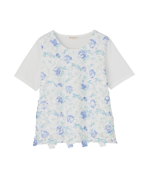 TOKYO SHIRTS(トウキョウシャツ)の「花柄レースプルオーバー 半袖(シャツ/ブラウス・レディース・ブルー/パープル/ピンク・M/L/LL)」の21枚目の写真