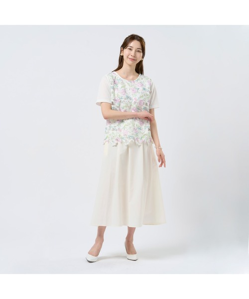 花柄レースプルオーバー 半袖（シャツ/ブラウス）｜TOKYO SHIRTS