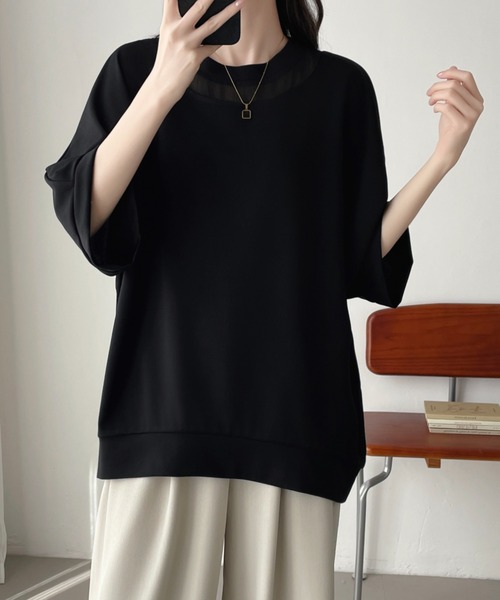 ABITOKYO(アビトーキョー)の「シアー切替ドルマンプルオーバー(スウェット・レディース・ブラック/ブルー/イエロー・M/L/XL)」の21枚目の写真