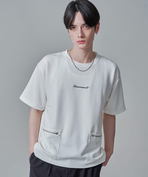 BROWNY(ブラウニー)の「BROWNY/ZIPポケットT(Tシャツ/カットソー・メンズ・ブラック/ホワイト・MEDIUM/LARGE)」の1枚目の写真