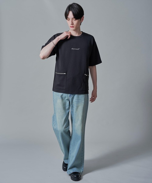 BROWNY(ブラウニー)の「BROWNY/ZIPポケットT(Tシャツ/カットソー・メンズ・ブラック/ホワイト・MEDIUM/LARGE)」の3枚目の写真