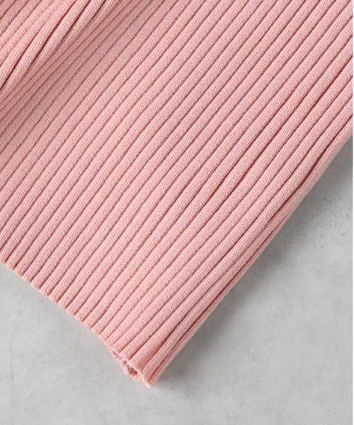 Right-on（ライトオン）の「HONEYSUCKLE ROSE(ハニーサックルローズ)【レディース】フロントジップ半袖ニット（その他トップス・レディース・ピンク/オフホワイト/ブラック・L/M）」の6枚目の写真