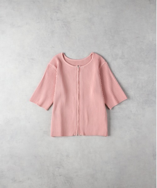 Right-on（ライトオン）の「HONEYSUCKLE ROSE(ハニーサックルローズ)【レディース】フロントジップ半袖ニット（その他トップス・レディース・ピンク/オフホワイト/ブラック・L/M）」の21枚目の写真
